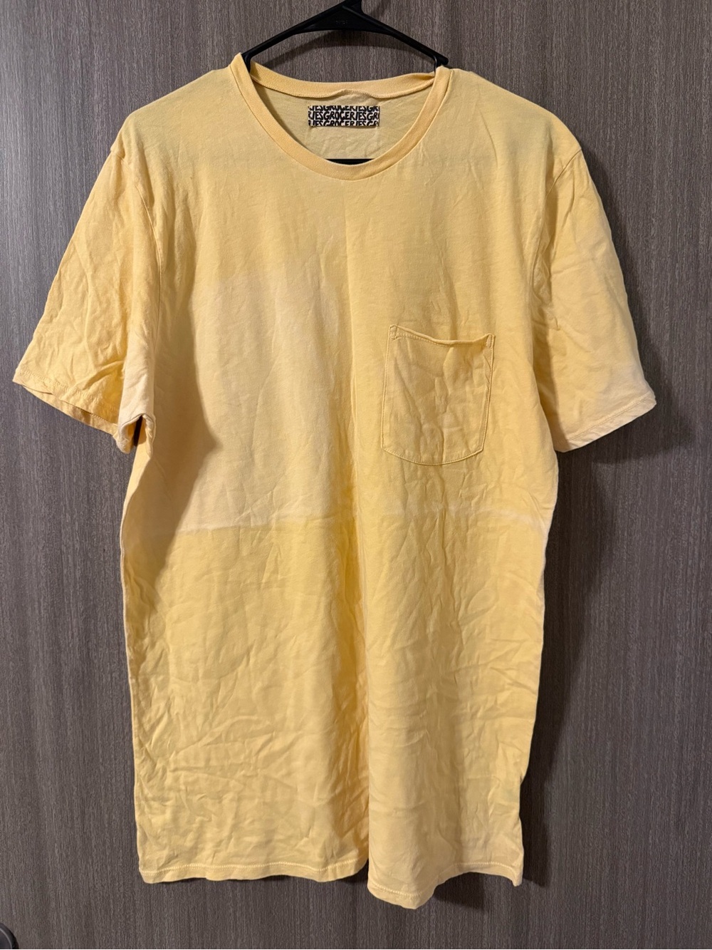 Groceries FADED Yellow Short Sleeve Pocket Tee